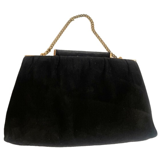 Ande Vintage Women’s Black Suede Evening Bag Old Money Quiet Luxury - Picture 6 of 11